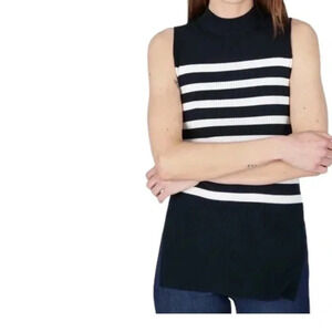 Everlane - The Breton Striped Sleeveless Turtleneck Ribbed Shirt Sweater Tank